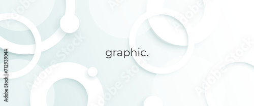 Trendy white ring background. 3d vector circles photo