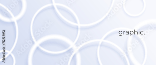 Trendy abstract background. 3d art backdrop with white concentric rings.