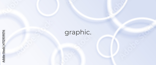 Trendy abstract background. 3d art backdrop with white concentric rings.