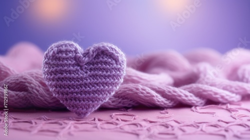 A Picture of a Crocheted Cute Heart  Ai Generated