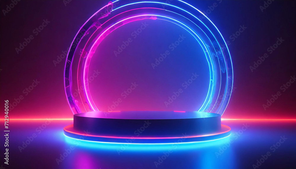 A mesmerizing neon light on a pedestal, bathed in soft focus blue. It's the perfect way to showcase your products and attract attention. A mesmerizing neon light on a pedestal, bathed in soft focus blue. It's the perfect way to showcase your products and attract attention.