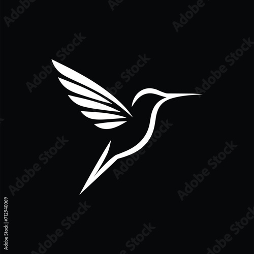 hummingbird logo, vector illustration of a flying bird