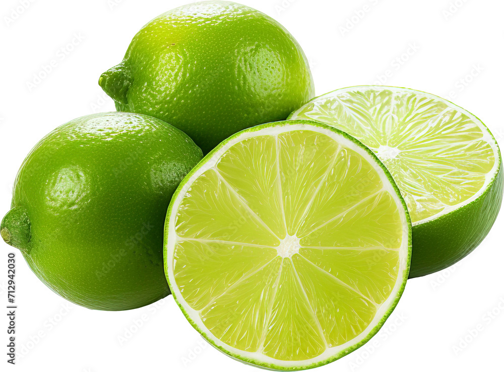 Lime isolated on transparent background. PNG