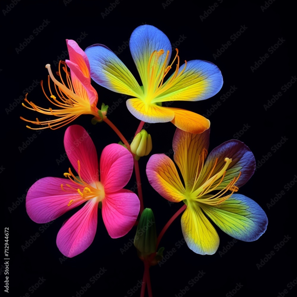 Bladder senna Flower neon Color AI Generated pictures