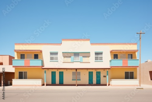 pueblo architecture with cloudless sky