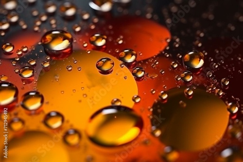 Abstract oil drops and bubbles background. Generative AI