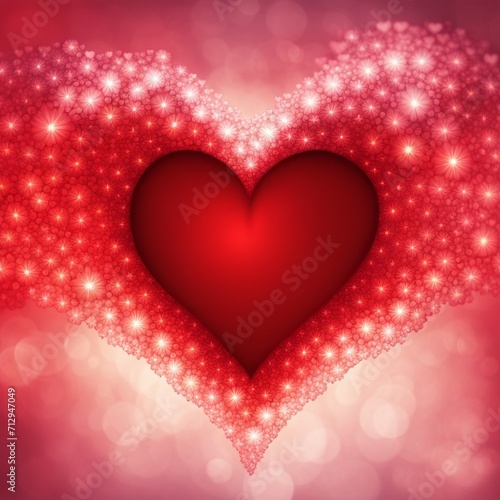Red Heart shape with bokeh background