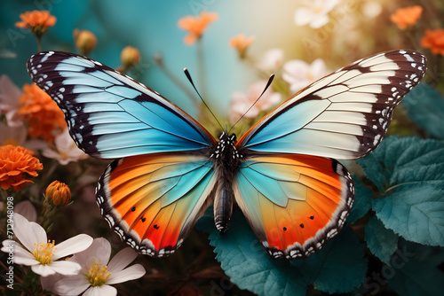 A close up of a colorful beautiful butterfly with an isolated background © AungThurein