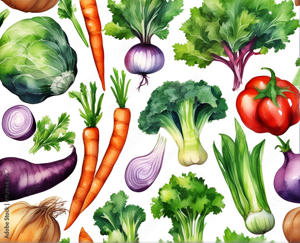 vegetables isolated on white