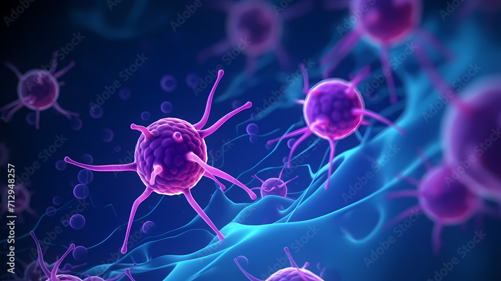 Virus cells abstract science concept, medical research background Virus cells abstract science concept, medical research background