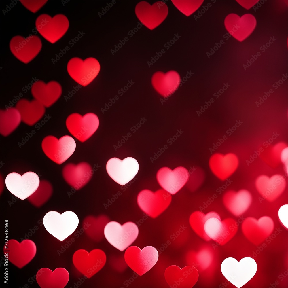 Red hearts bokeh background Red hearts bokeh background
