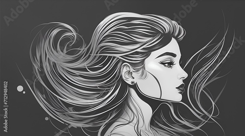 A woman with flowing hair against a black background, symbolizing Women's Day.