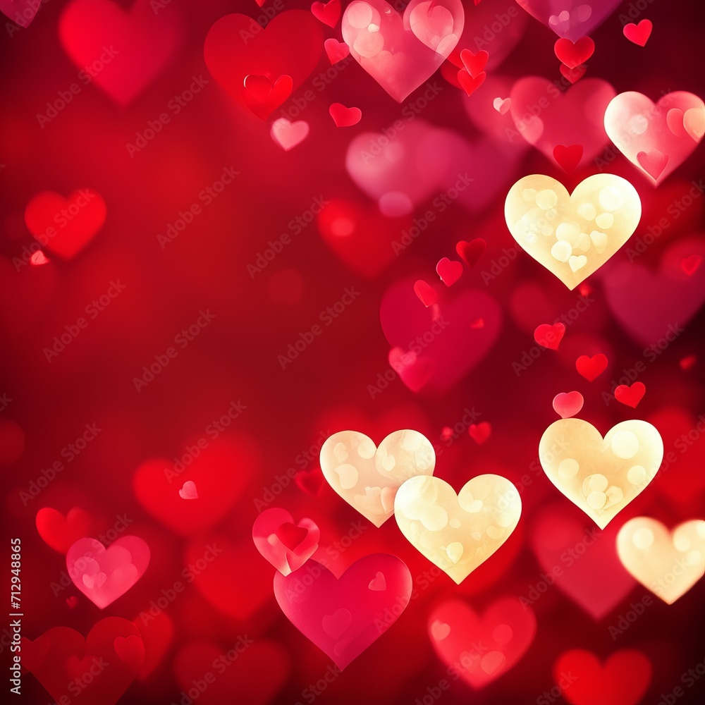 Red hearts bokeh background Red hearts bokeh background