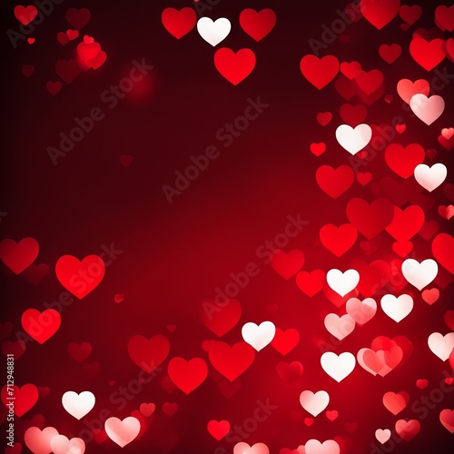 Red hearts bokeh background