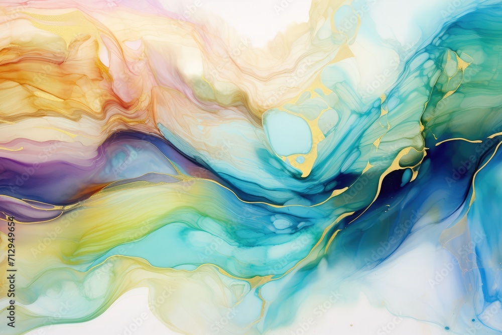 snaking metallic swirls currents of translucent hues, and foamy sprays of color shape the landscape of these free-flowing textures. Natural luxury abstract fluid art painting in liquid ink technique