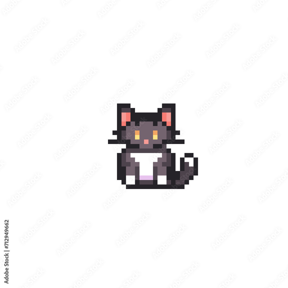 illustration pixel art animal retro game cat illustration pixel art animal retro game cat