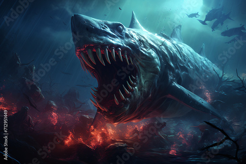 Monster Shark with sharp teeth © wendi