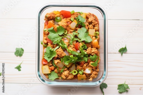 chana masala packed in a meal prep container