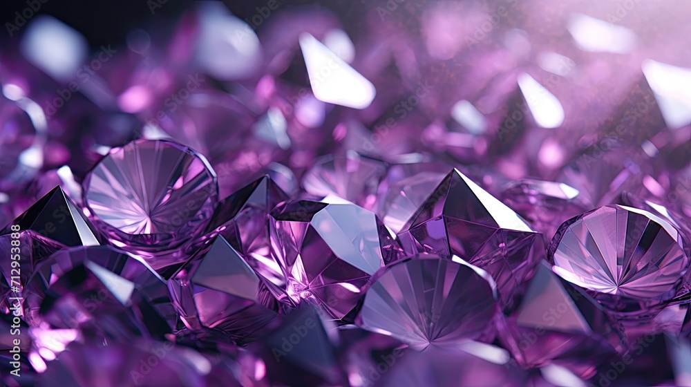 Background with purple diamonds arranged randomly with a motion blur effect and light streaks