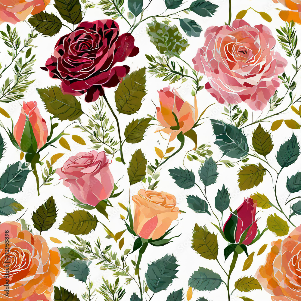 Seamless pattern with roses Seamless pattern with roses
