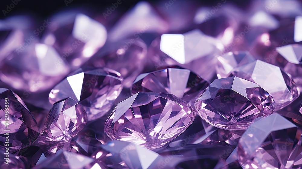 Background with purple diamonds arranged randomly with a motion blur effect and light streaks