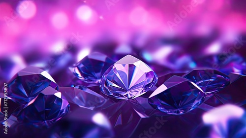 Background with purple diamonds arranged in a checkerboard pattern with a bokeh effect and color grading