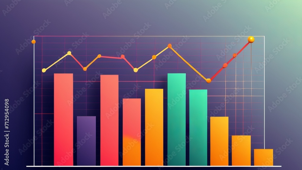 Vibrant Business Growth Chart Illustration Depicting Increasing Trends and Progress in Business Analytics Vibrant Business Growth Chart Illustration Depicting Increasing Trends and Progress in Business Analytics