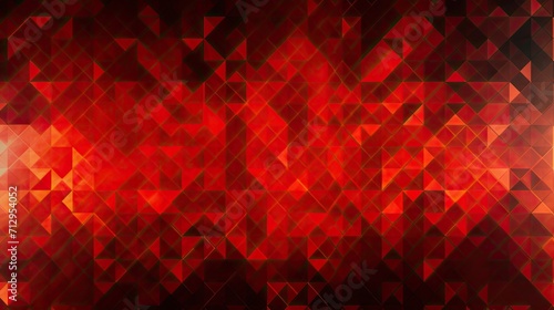 Background with red squares arranged in a diamond pattern with a glitch effect and digital distortion photo