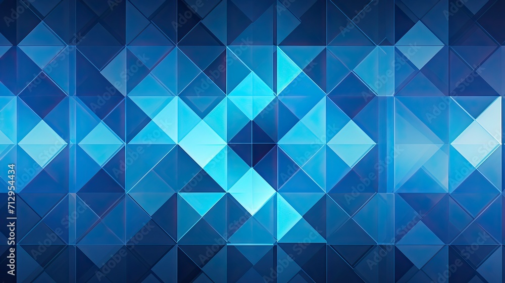 Obraz premium Background with blue squares arranged in a diamond pattern with a kaleidoscope effect and color gradient