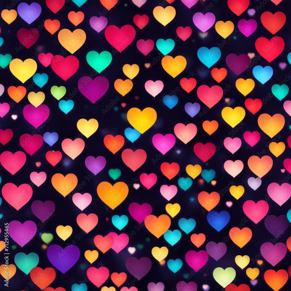 Colourful Heart shape lights Bokeh background Colourful Heart shape lights Bokeh background
