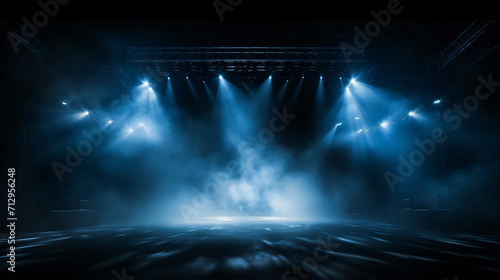 Illuminated stage with scenic lights