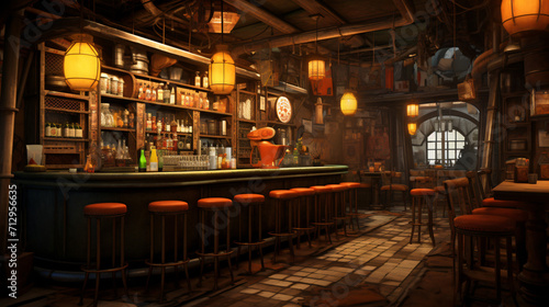Interior of bar