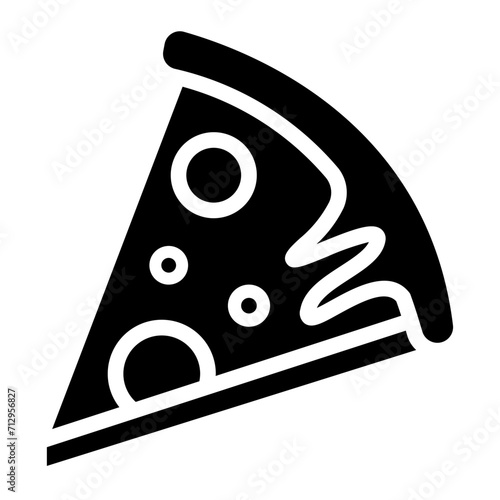 Pizza slice with pepperoni flat icon for apps and websites