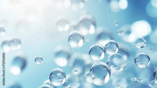 Background with clear serum or gel drops with air bubbles. photo