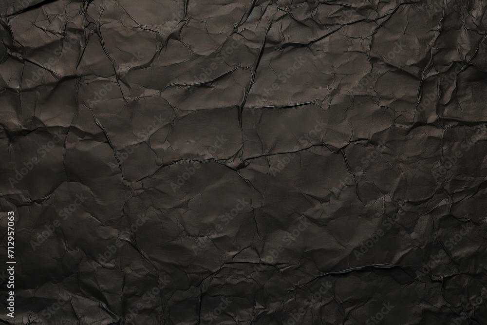 Fototapeta premium Black recycled paper crumpled texture background.