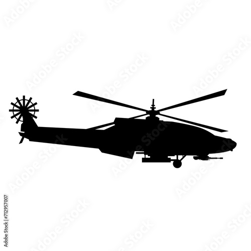 Attack helicopter silhouette icon vector. Attack helicopter silhouette for icon, symbol or sign. Attack helicopter icon for military, war, conflict and air strike