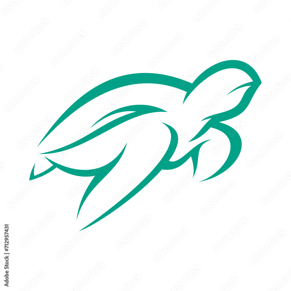 Obraz premium Sea Turtle Vector Logo Design Template