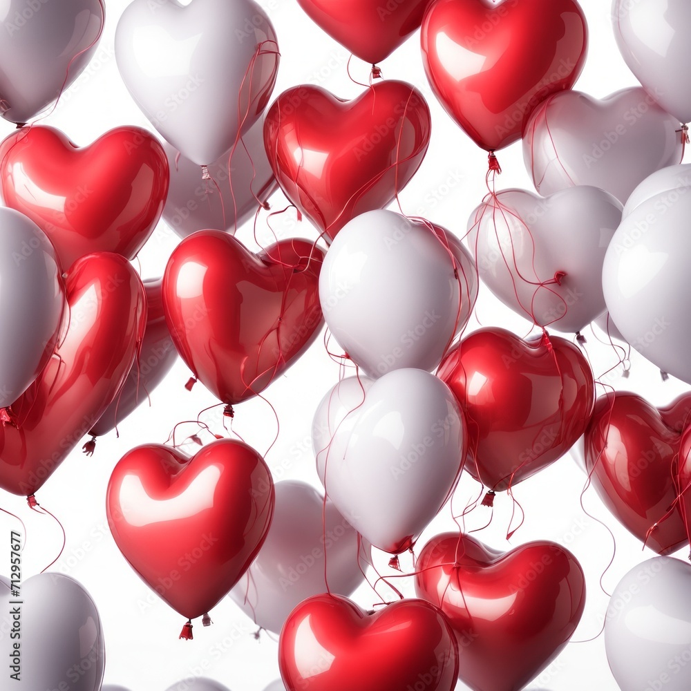 Heart shaped ballons isolated on white background Heart shaped ballons isolated on white background