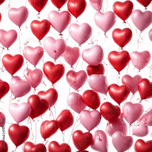 Heart shaped ballons isolated on white background