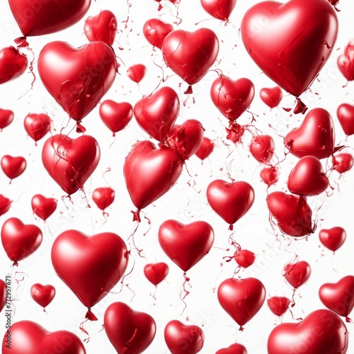 Heart shaped ballons isolated on white background
