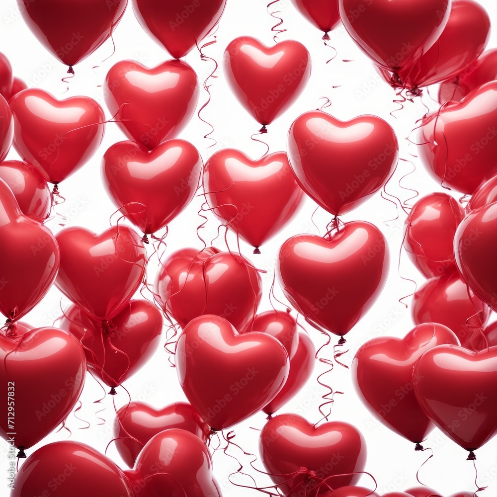Heart shaped ballons isolated on white background