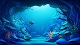 Paper underwater sea cave