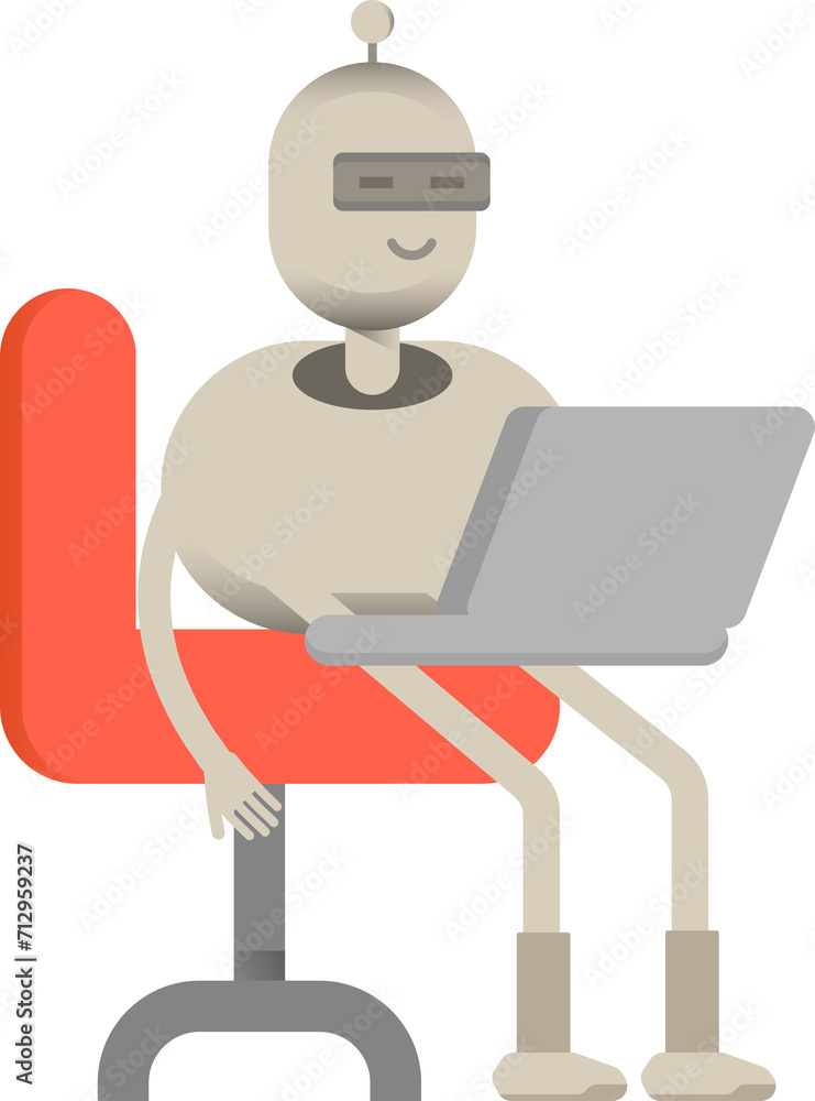 Robot Character Working on Laptop
Robot Character Working on Laptop