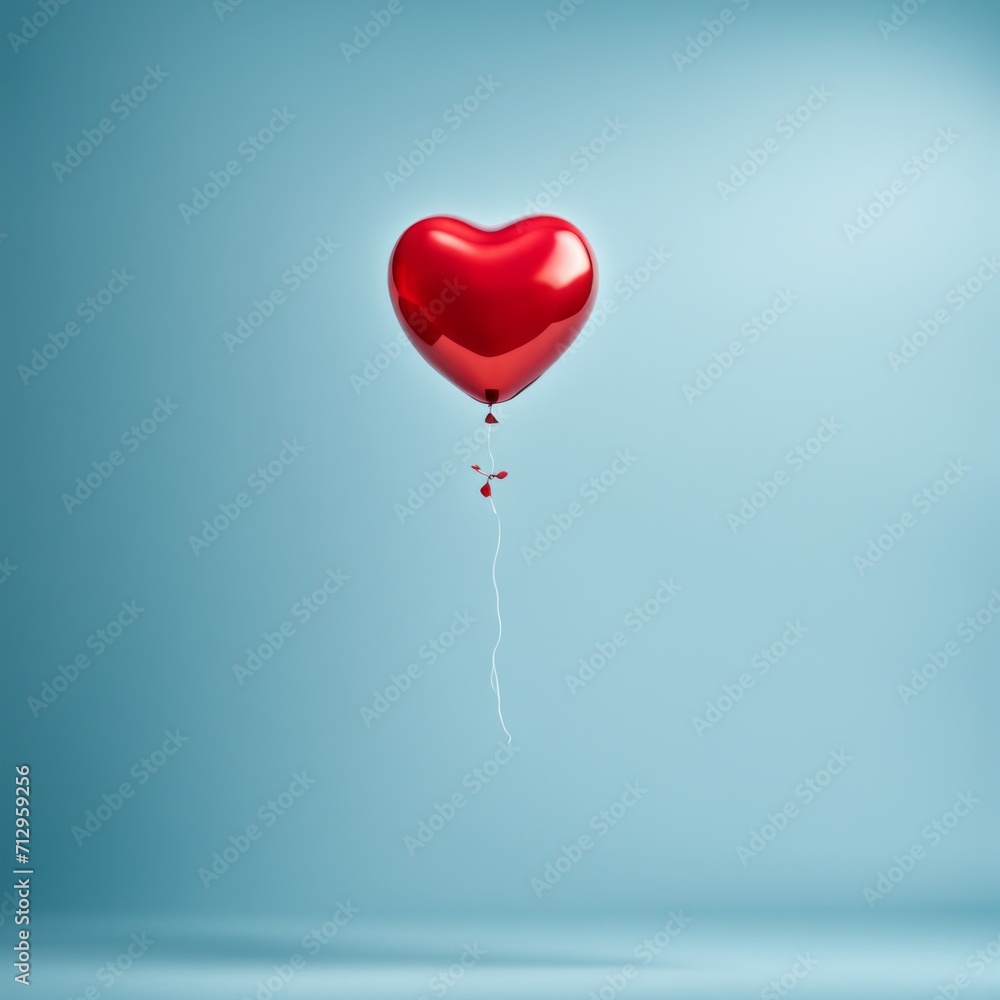Red color Heart shaped balloons isolated on Blue background
