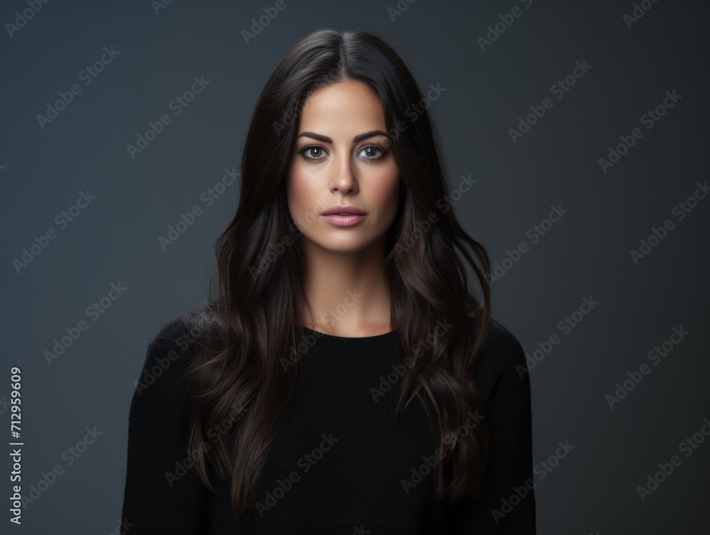 Portrait of a young positive woman looking at the camera Portrait of a young positive woman looking at the camera
