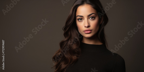 Portrait of a young positive woman looking at the camera