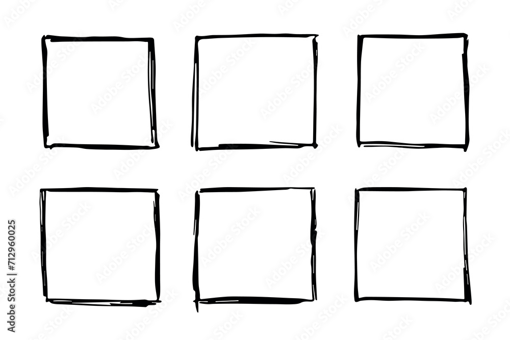 Hand drawn frame clipart. Ink scribble set. Elements for design Hand drawn frame clipart. Ink scribble set. Elements for design