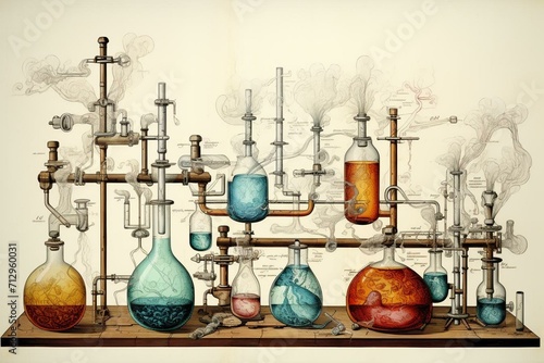 An illustration representing scientific and chemical principles. Generative AI