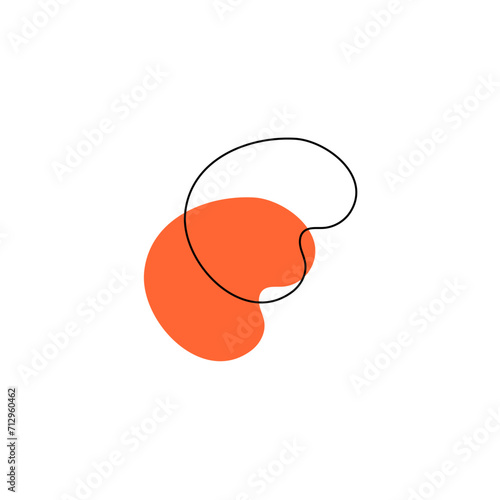 blob with orange color and lines abstract