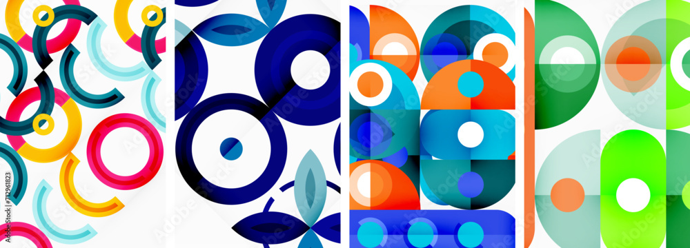 Circles and rings geometric backgrounds. Posters for wallpaper, business card, cover, poster, banner, brochure, header, website Circles and rings geometric backgrounds. Posters for wallpaper, business card, cover, poster, banner, brochure, header, website